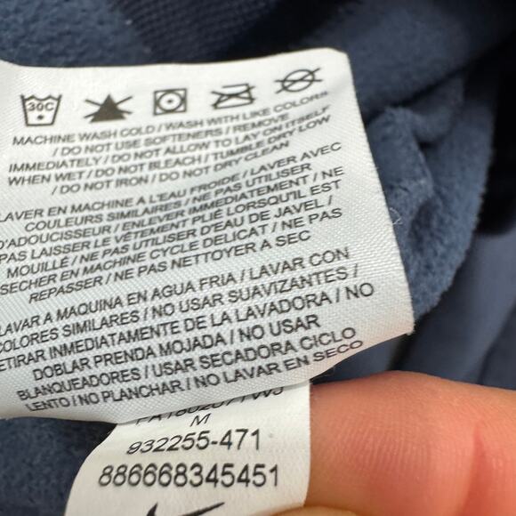 Nike Tapered Sweatpants Men's Medium Blue Joggers Cuffed Dri Fit Sports 932255 - Picture 7 of 11